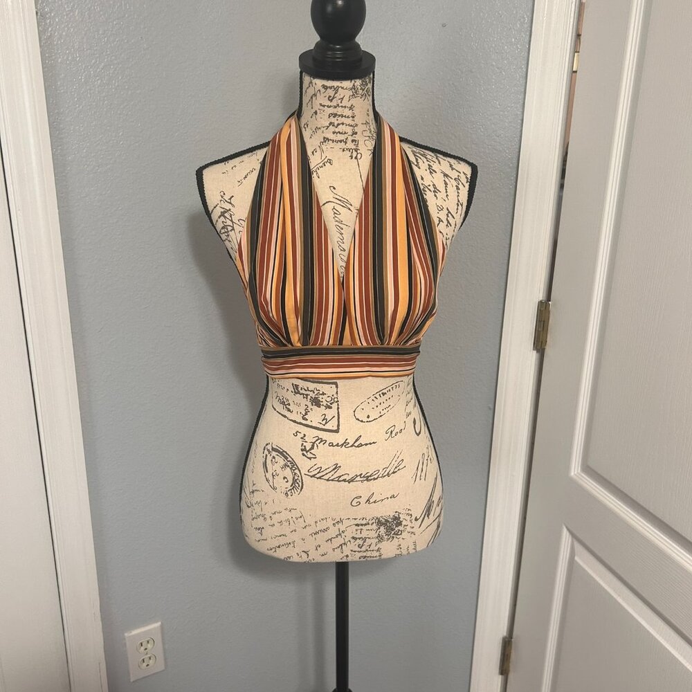 Shein Striped halter style crop top size small